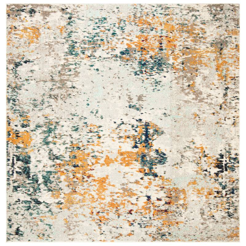 SAFAVIEH Madison Katrein Modern Abstract Rug - 12' x 12' Square - Grey/Beige