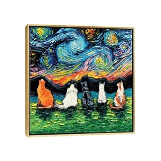 iCanvas "Starry Cats" by Aja Trier Framed Canvas Print