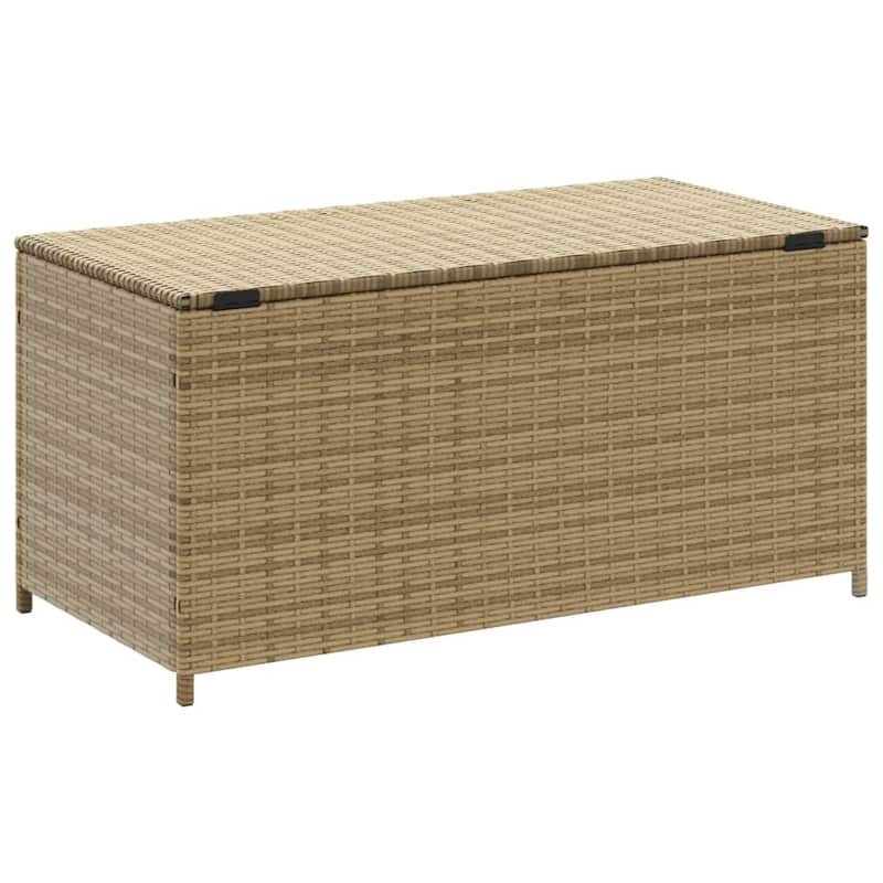 vidaXL Patio Storage Box Poly Rattan 70.9"x35.4"x27.6" Gray