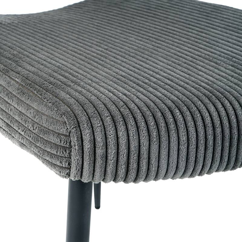 Set of 2 Fabric Dining Chair Grey Side Chair Accent Chairs with Back