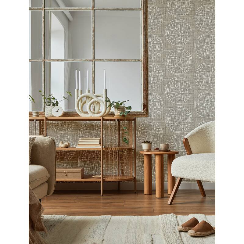 A-Street Prints Salma Beige Medallion Wallpaper