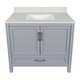 preview thumbnail 84 of 146, Nevado 37" Bathroom Vanity with Cultured Marble Vanity Top Sink in White with White Basin Grey - Galaxy White