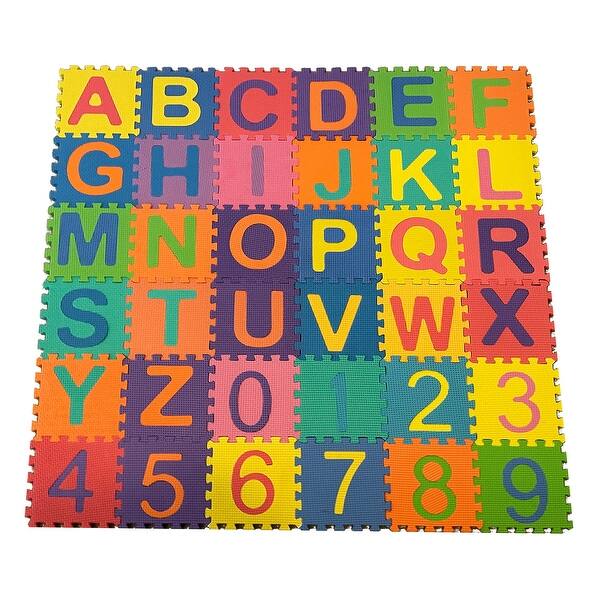 slide 2 of 3, Kore Design Foam Play Mat for Kids Interlocking Alphabet and Numbers (11.811.8x0.40") - Assorted Assorted - Kids