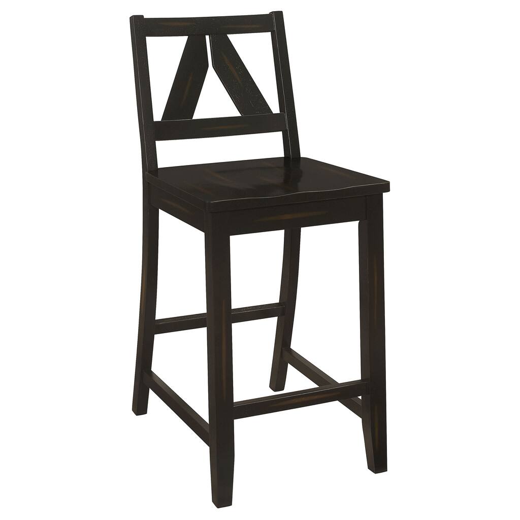 Bairn Black Sand Counter Height Stools with Low Back (Set of 2)