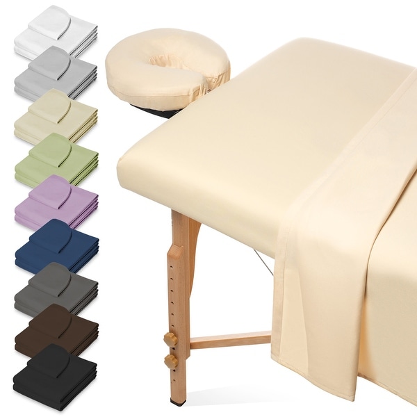 Premium 3-Piece Microfiber Massage Table Sheet Set by Saloniture. Opens flyout.
