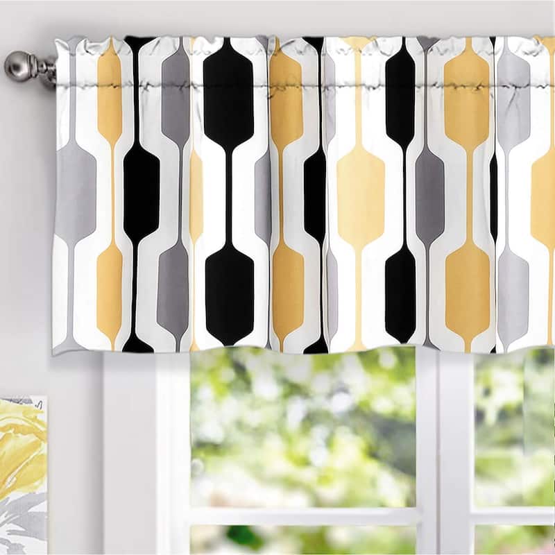 DriftAway Riley Geo Lined Window Curtain Valance