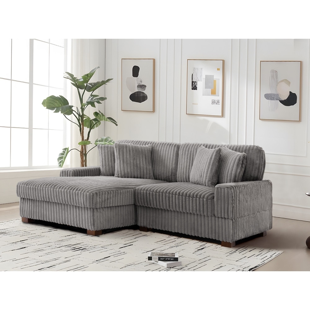 118.4" Plush Modular Sectional Sofa with Pillows