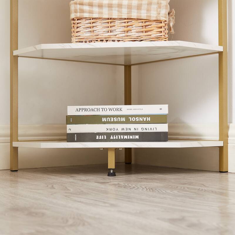 VECELO 6-Tier Corner Bookshelf 68.5" Open Shelves Space-Saving Multifunctional Storage for Living Room Kitchen Balcony