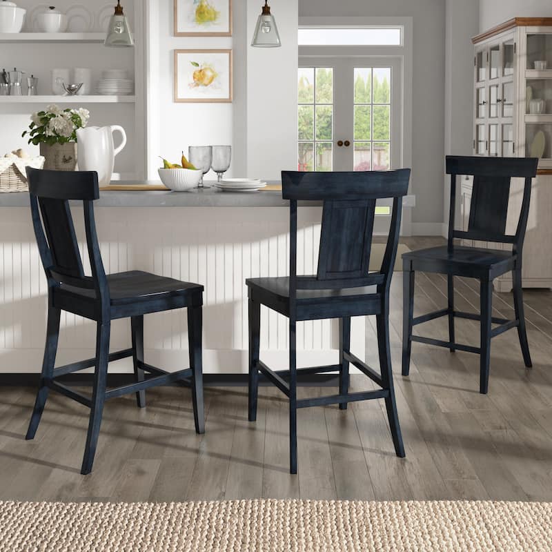 Eleanor Panel Back Wood Counter Chair (Set of 2) by iNSPIRE Q Classic
