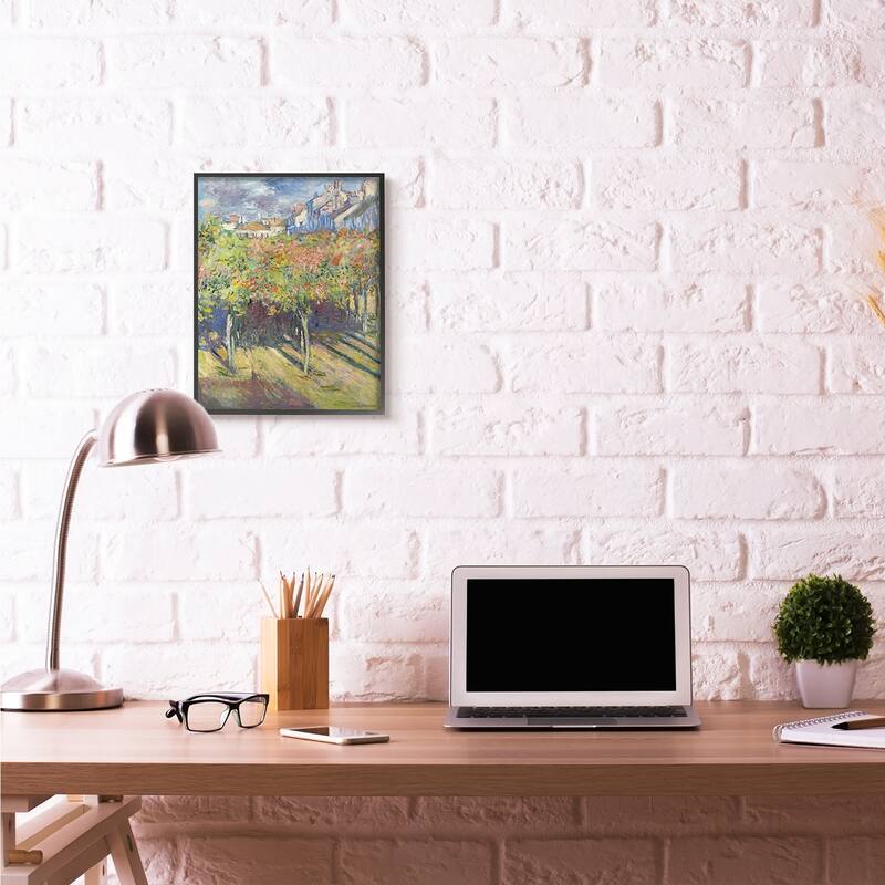 Stupell City Orchard Green Blue Classic Monet Painting Framed Wall Art