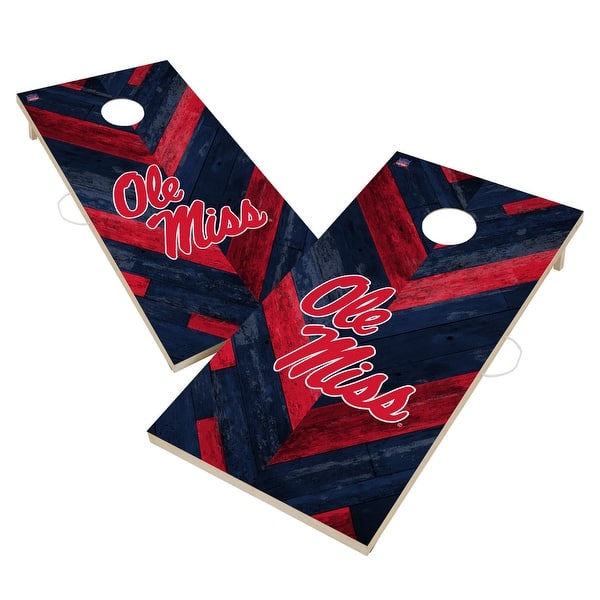slide 2 of 5, Mississippi Ole Miss Rebels Cornhole Board Set Include Carrying Case