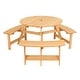 preview thumbnail 2 of 7, Kids Outdoor Wooden Picnic Table and Bench Set with Umbrella Hole-Natural - Multi