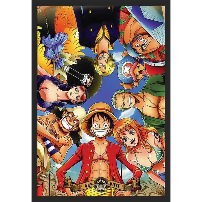 One Piece / Vert Circle Characters In A Circle Framed Poster - 24 x 36 Inch