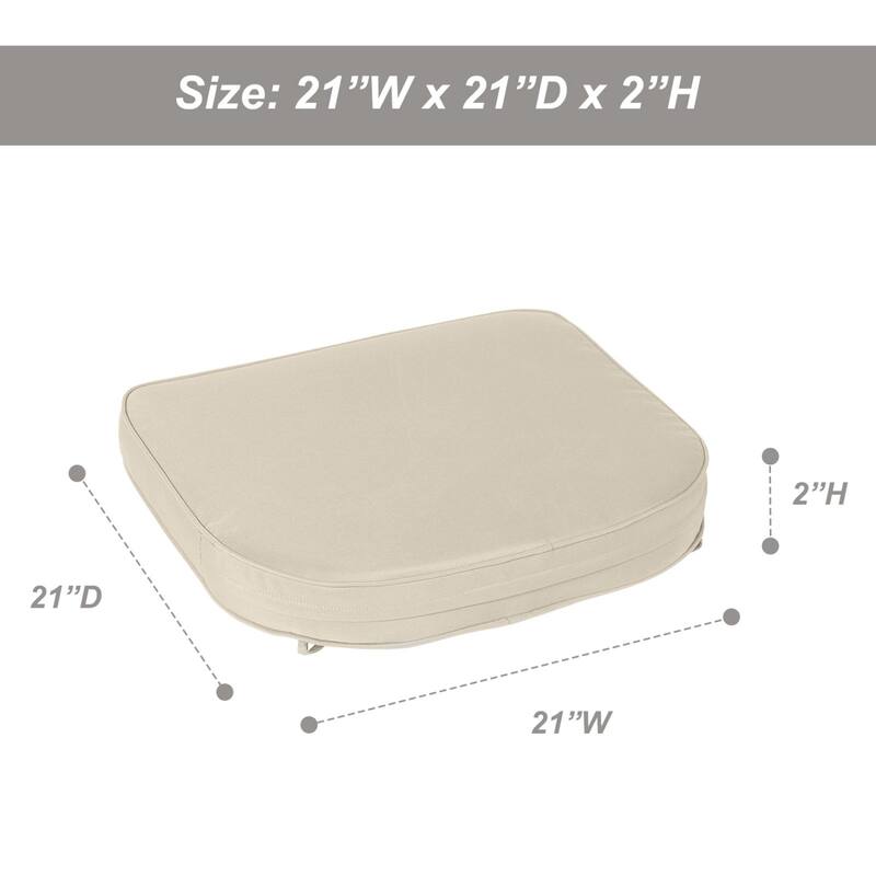 Aoodor Outdoor Chair Cushion, Soft, Fade-resistant Polyester Set of 2 - 21''x21''