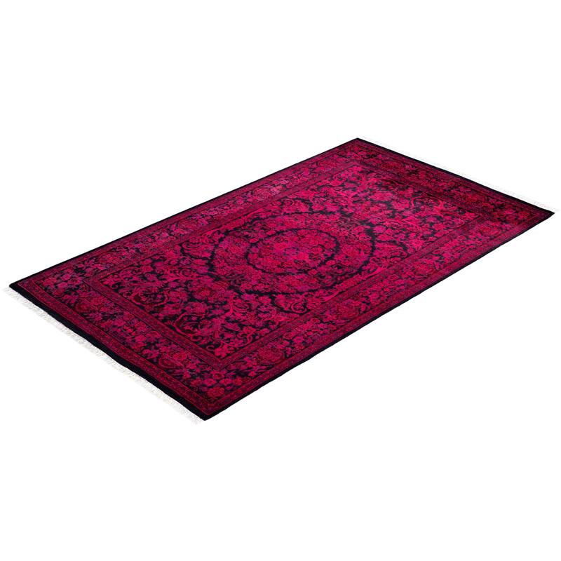 Overdyed One-of-a-Kind Hand-Knotted Area Rug - Pink - 3' 1" x 5' 4"