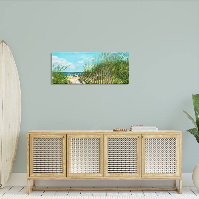 Stupell Sandy Beach Path Landscape Stretched Canvas Wall Art, Design by Erica Christopher