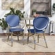 preview thumbnail 2 of 6, Courtnie French Blue PE Wicker Outdoor Dining Chairs (Set of 2) by Furniture of America - Set of 2