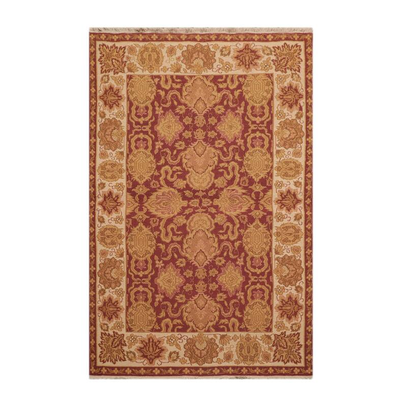 Hand Knotted Reversible Soumak Rust Tibetan Wool Traditional Area Rug - 3' 6'' x 5' 6''
