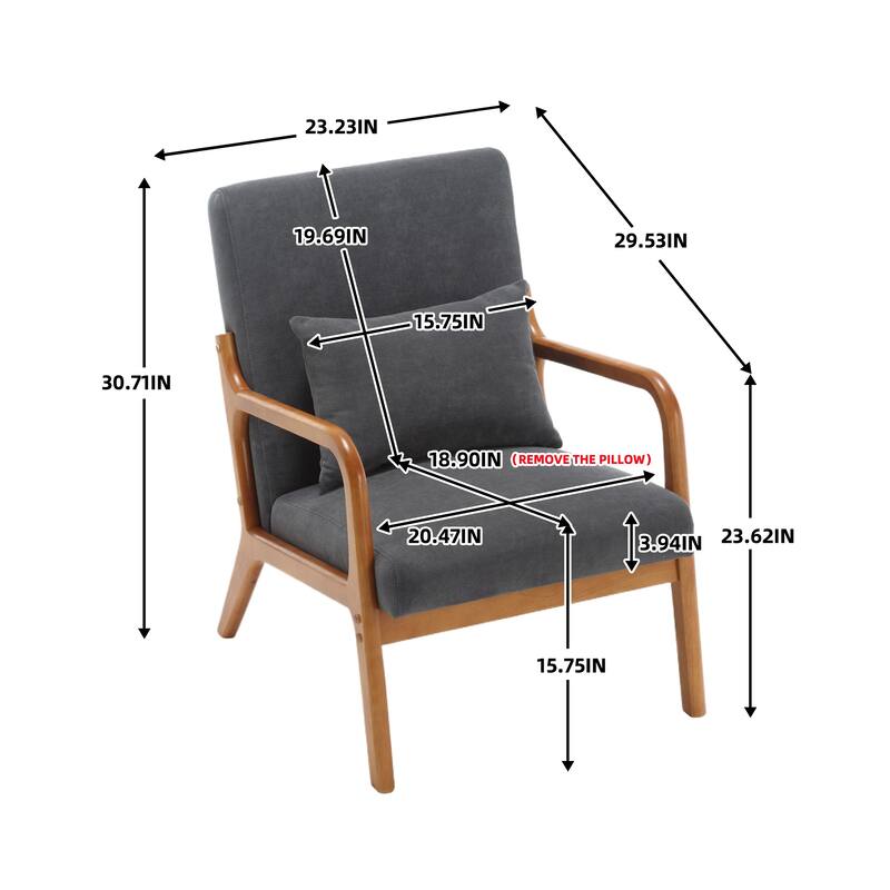 Modern Accent Chair Solid Wood Padding Lounge Armchairs - 23.23" * 29.53" * 30.71"