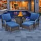 Option Brown Rattan - Blue Cushion