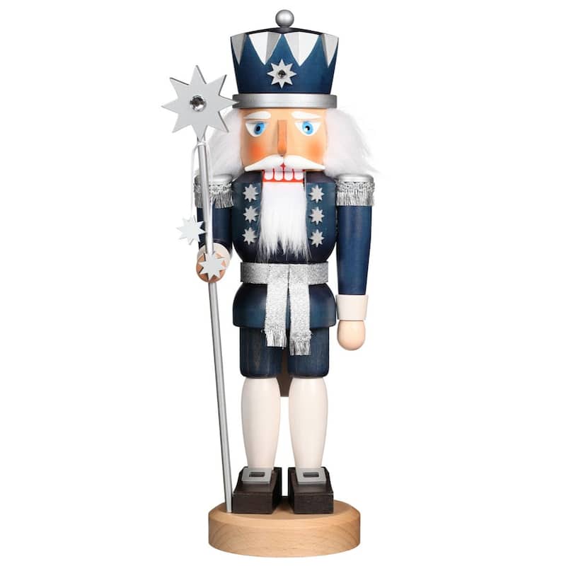 15" Free Standing Christian Ulbricht Handcrafted Wooden King of Stars Nutcracker