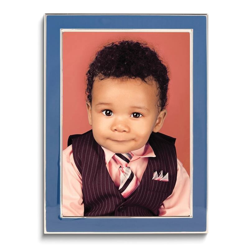 Curata Silver-Tone 5x7 Navy Enamel Frame