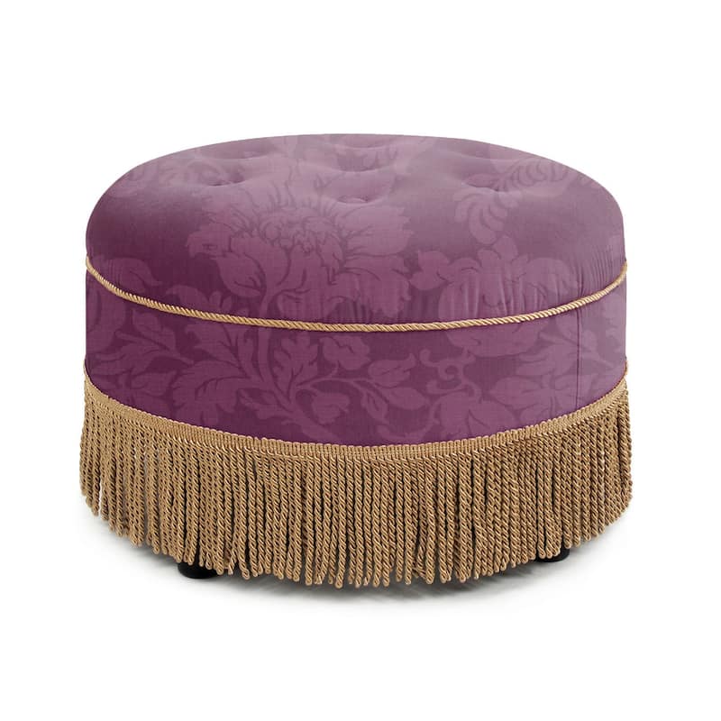 Yolanda 24" Upholstered Round Accent Ottoman