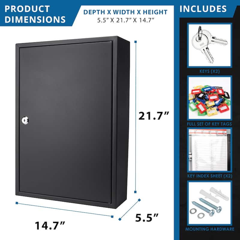 200 Adjustable Key Storage Cabinet with Lock