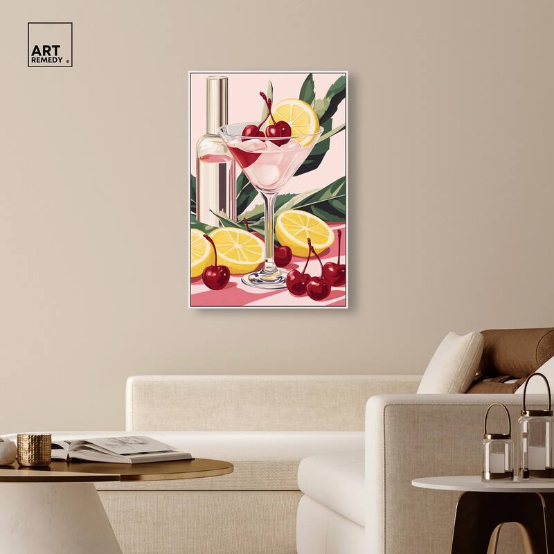 Cherry Lemon Drink Canvas by Art Remedy