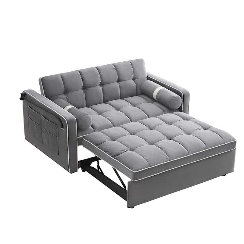 Velvet Convertible Sleeper Sofa Bed
