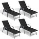 preview thumbnail 64 of 81, Outdoor Patio Lounger Aluminum Adjustable Chaise Lounge Chairs with Arms (Set of 2/4) - See Picture