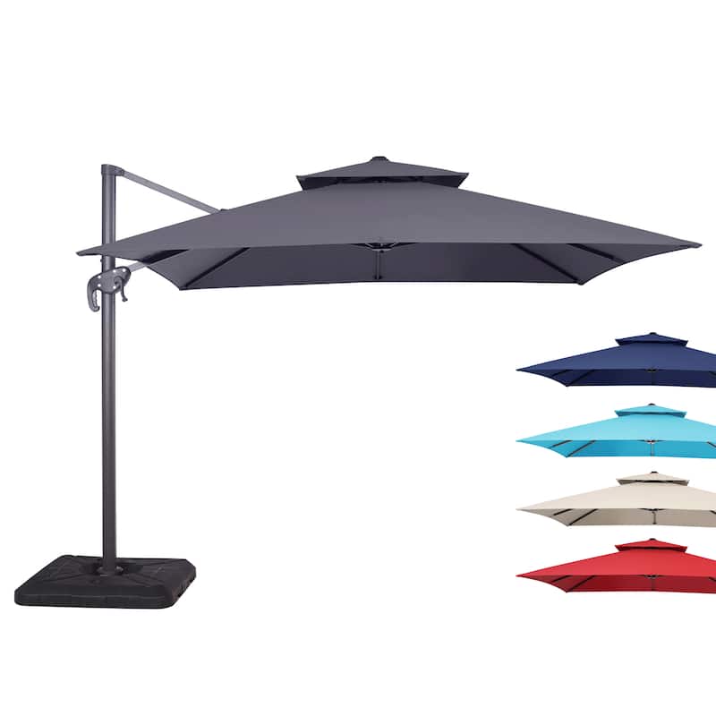 Furniture of America Aires 10-foot Steel Square Cantilever Offset Tilt Roma Umbrella