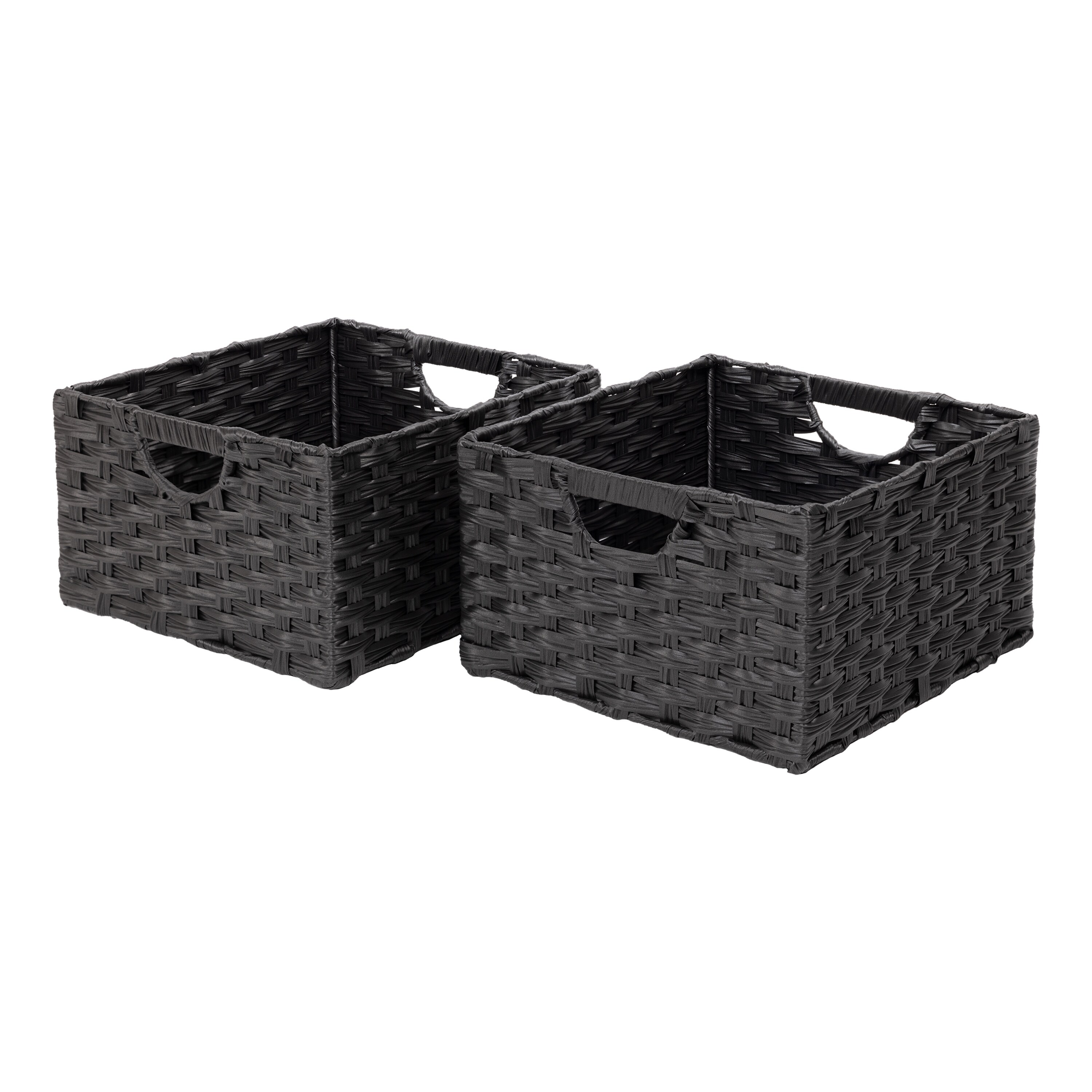 Seville Classics Water Hyacinth Storage Baskets, HandWoven 2Pack