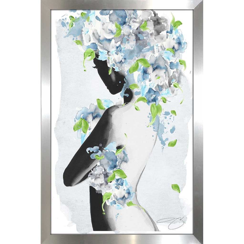 "Nude in Blue Florals" by Jodi Print on Acrylic