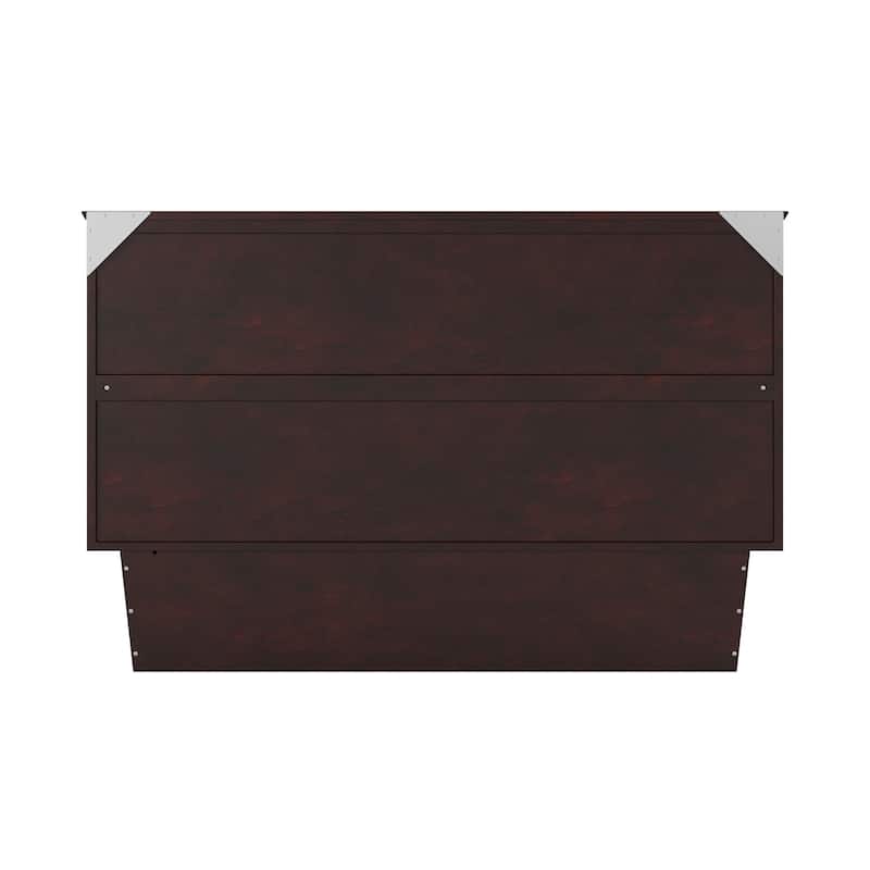 Monroe Queen Murphy Bed Chest with 6" Mattress, Storage Drawer & Built-In Charger in Espresso