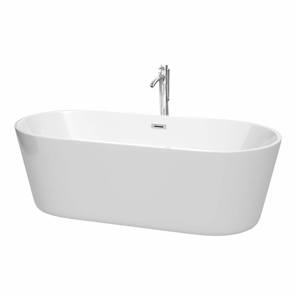 Wyndham Collection Carissa 71" Freestanding Acrylic Soaking Tub with