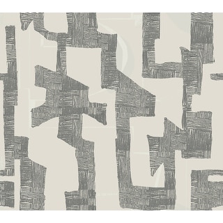 Nikki Chu Tribe Black and Taupe Premium Peel and Stick Wallpaper