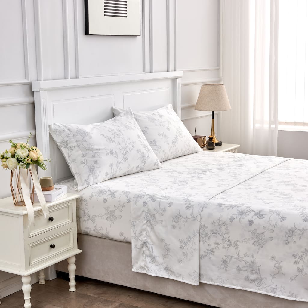 Printed Design Cotton Collection 400TC Hemstitch Gray