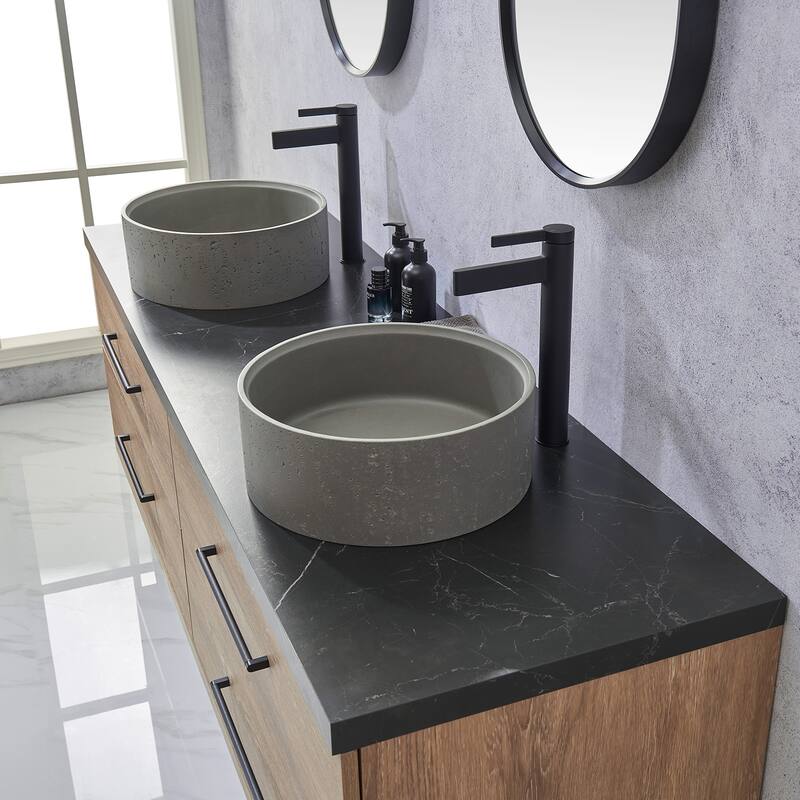 Trento Bath Vanity with Sintered Stone Top with Concrete Sink (R)