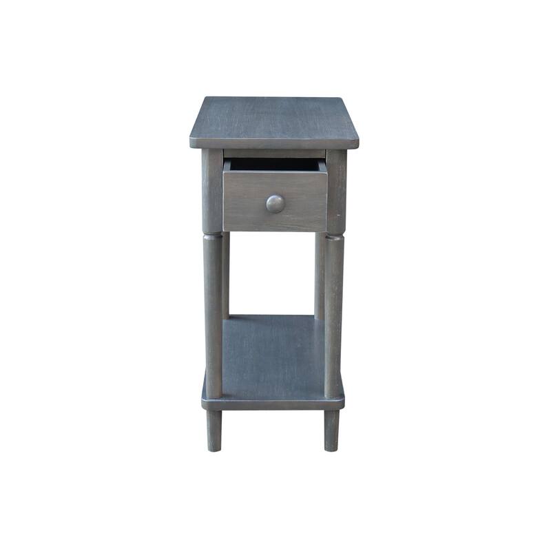 Narrow Solid Wood Side Table with Drawer