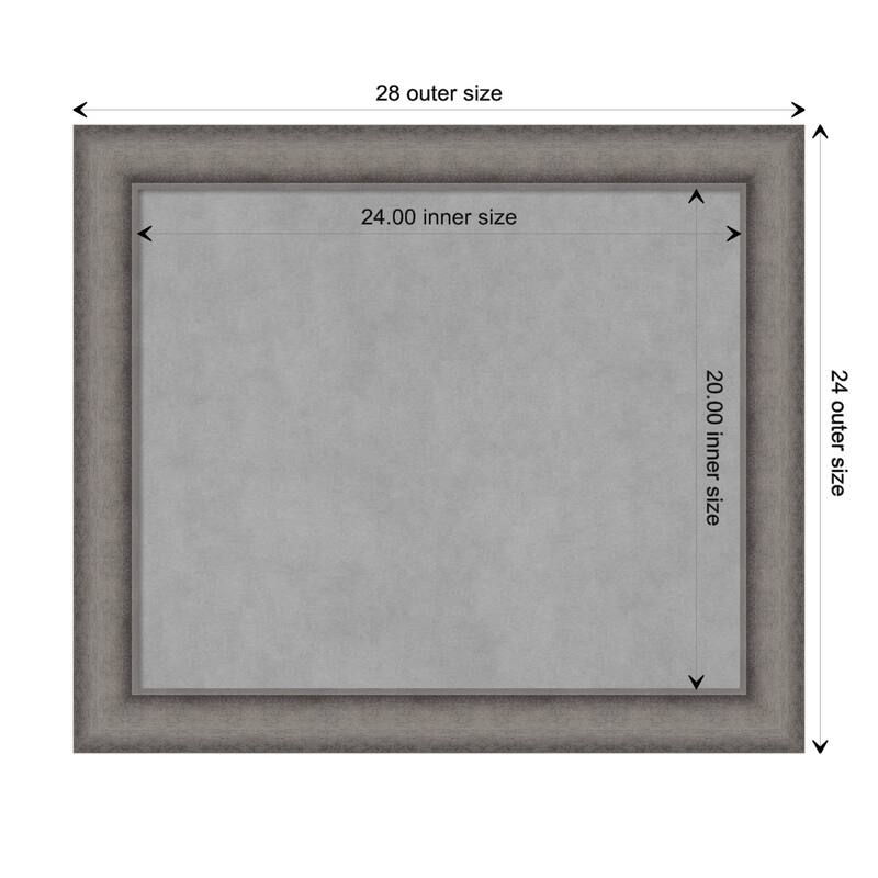 Amanti Art Burnished Concrete Framed Magnetic Board - Board Size 24x20