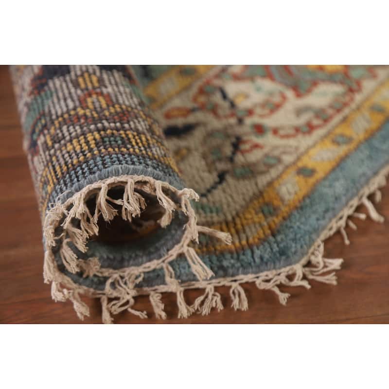 Heriz Serapi Indian Octagon Rug Hand-Knotted Wool Carpet - 6'1"x 5'11"