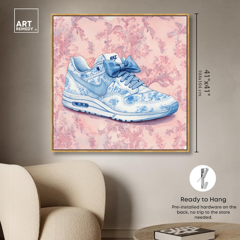 Blue Bow Sneaker II Canvas by Art Remedy