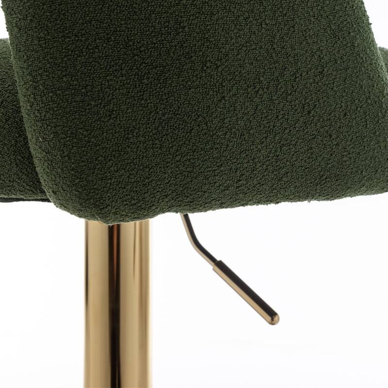 Best Quality Furniture Adjustable Textured Fabric Barstools with Chrome Finish Base (Set of 2)