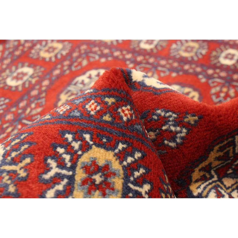 ECARPETGALLERY Hand-knotted Finest Peshawar Bokhara Red Wool Rug - 2'8 x 4'1