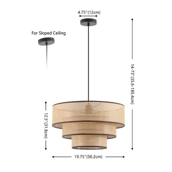 Safavieh Kane Black Industrial Drum Pendant Light