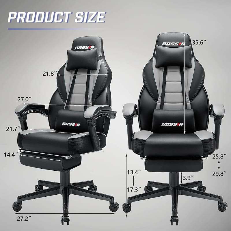 BOSSIN Racing Style Gaming Chair,400 lbs Big and Tall gamer chair High Back Computer Chair