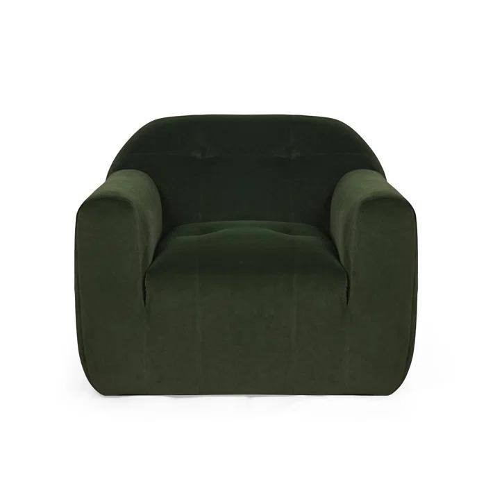 Modern Floor Club Chair, Upholstered Round Armchair, Reading Lounge Chair, Stylish Accent Chair for Living Room