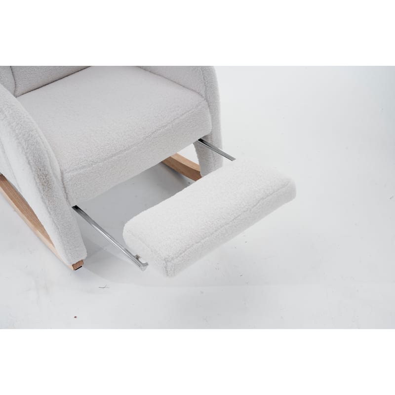 Fabric Nursery Rocking Chair With Adjustable Footrest