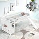 preview thumbnail 9 of 15, Twin Size Multiple Functional Low Loft Bed with Stairs and Slide for Home White